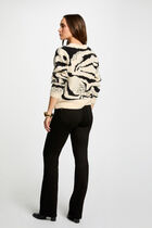 Printed jumper round neck beige women