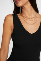 Robe tricot longue cintrée noir femme
