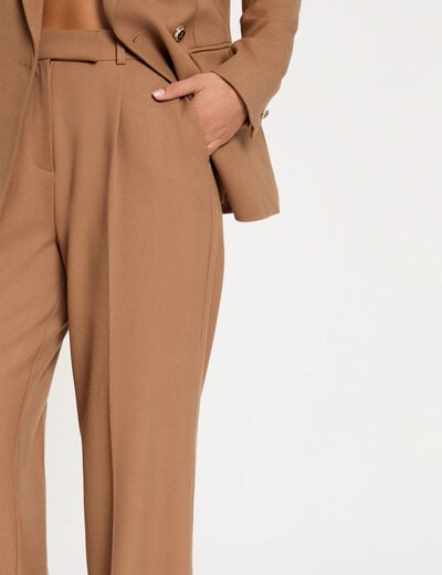 High-waisted wide-leg trousers brown women