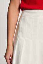 Pleated mini skirt white women