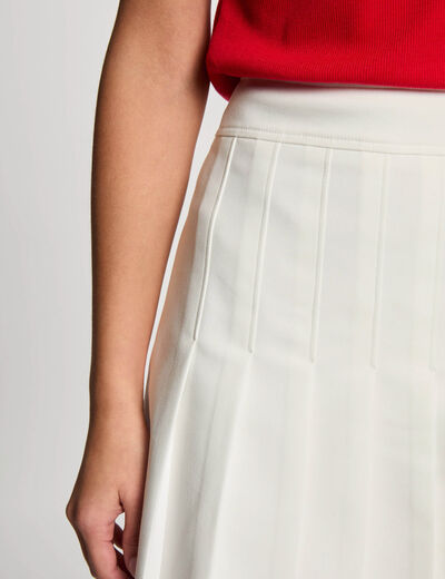 Pleated mini skirt white women
