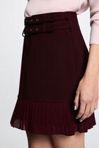 Mini pleated skirt plum women