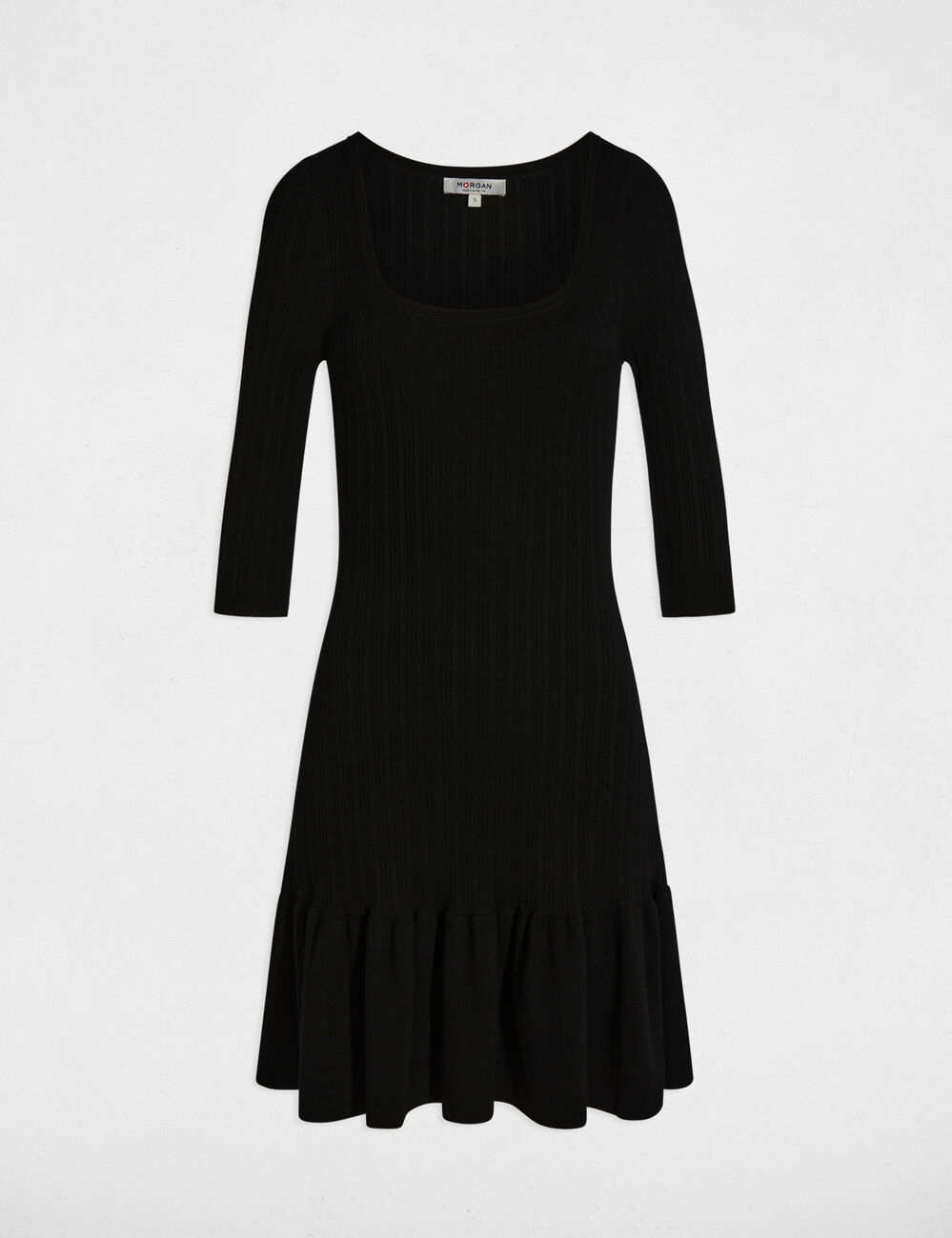 Knitted dress with 3/4 sleeves black women