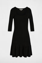 Knitted dress with 3/4 sleeves black women