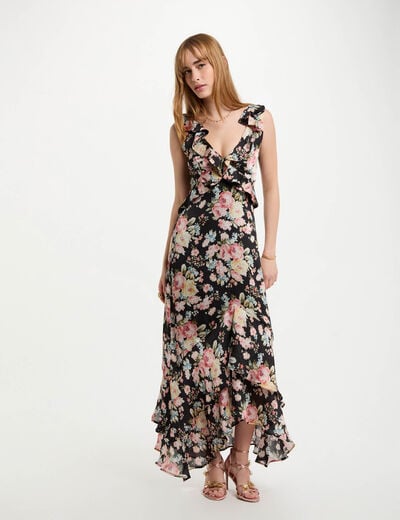 Printed maxi straight dress multicolor women