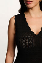 Knitted v-neck dress black women