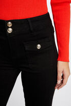 Bootcut jeans with flap pockets black women