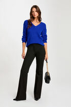 Jumper with V-neck electric blue women