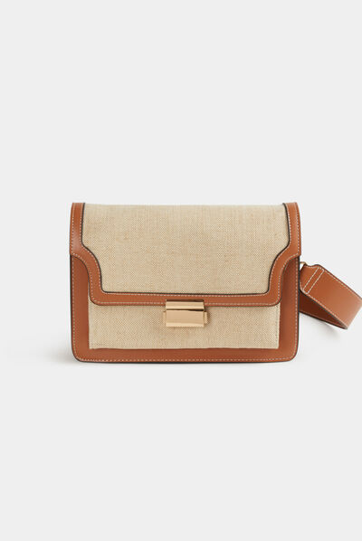 Flap bag with strap chestnut brown ladies'