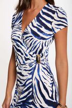 Wrap dress with short sleeves multicolor women