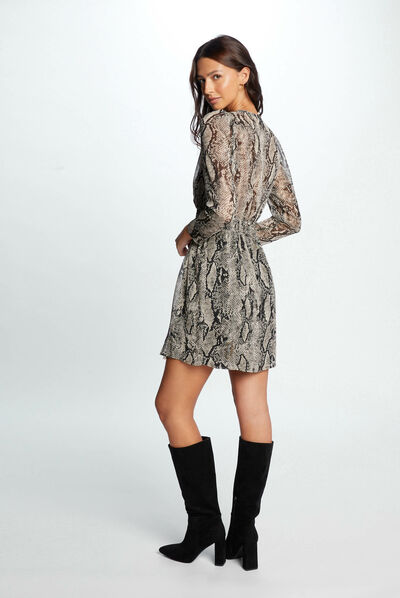 Mini dress snake print multico ladies'