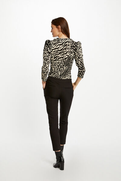 3/4-length sleeved t-shirt animal print multico ladies'