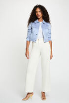 Fitted suede jacket lavender blue women