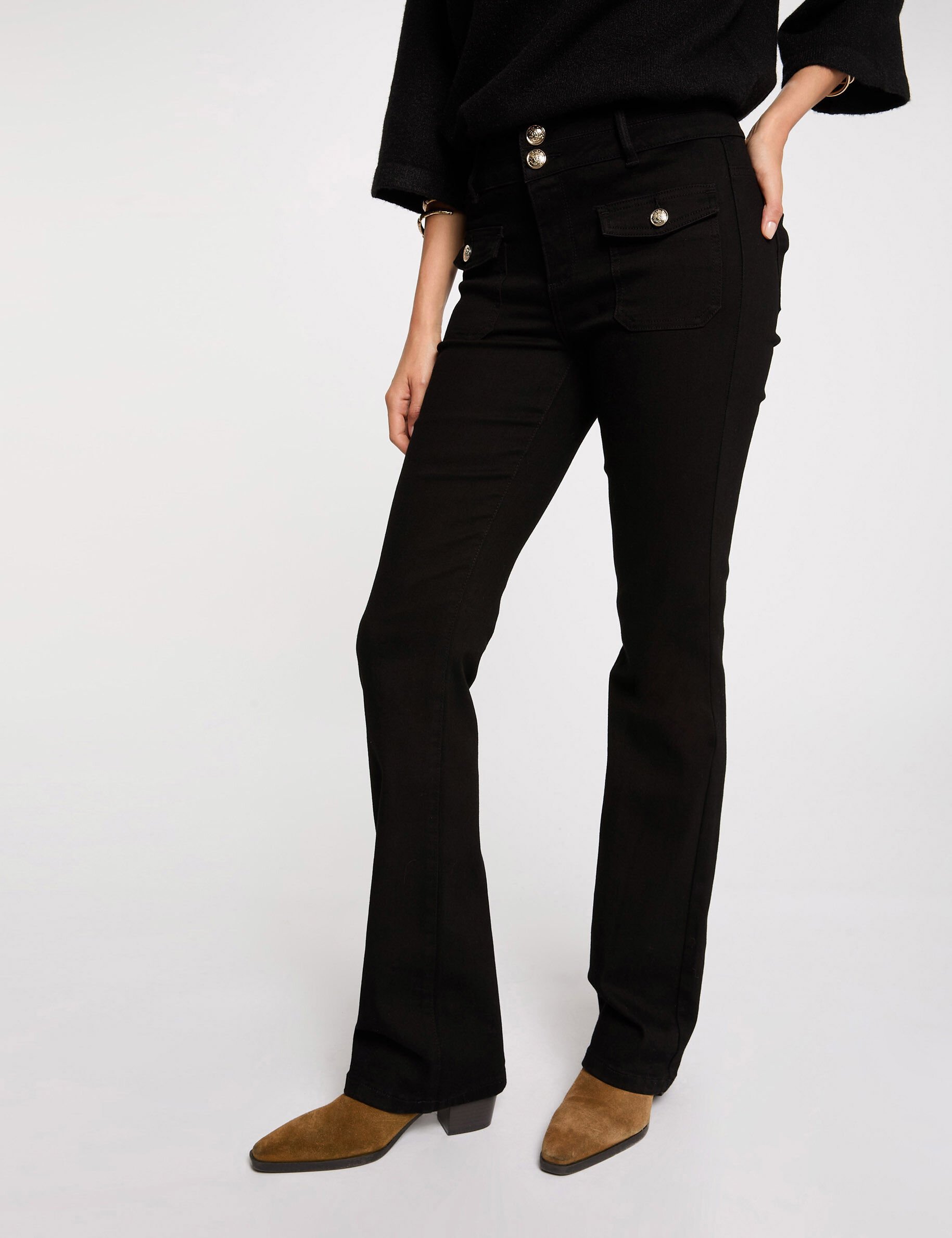 デニム・ジーパン ASCLO Bootcut Black Jeans DENIM - ASCLO