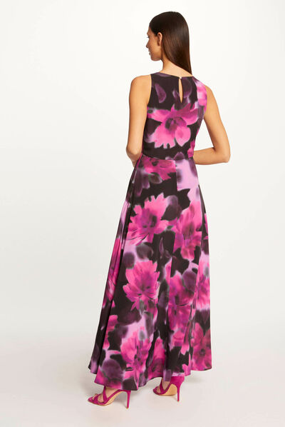 Maxi A-line dress abstract print multico ladies'