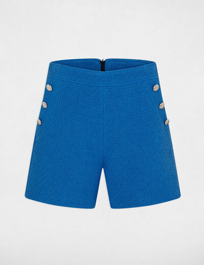 Loose tweed shorts blue ladies'