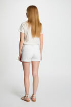 Denim shorts with buttons white women