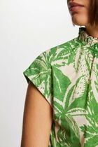 Waisted short-sleeved t-shirt multicolored women
