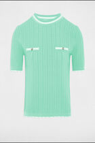 Short-sleeved jumper mint green women