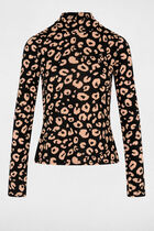 Fitted high neck t-shirt black women