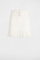 Mini skirt with fringes white women
