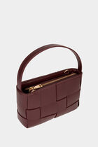 Woven faux leather bag bordeaux women