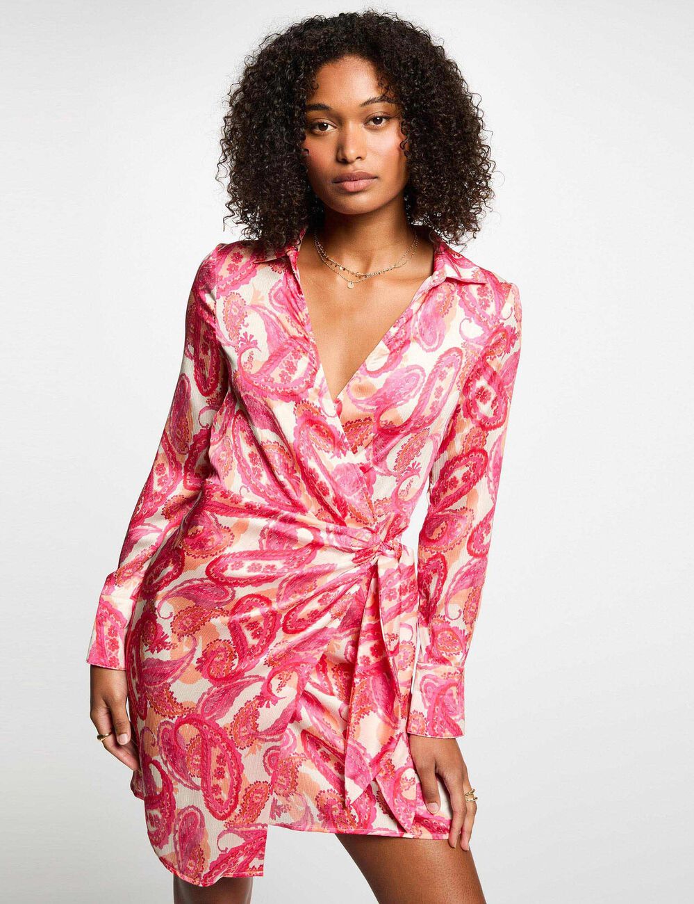 Wrap midi dress multicolor women
