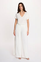 Flowy wide-leg trousers white women