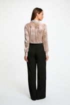 Chemise col à revers jaune or femme