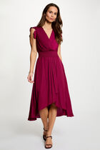 Sleeveless loose straight dress plum women