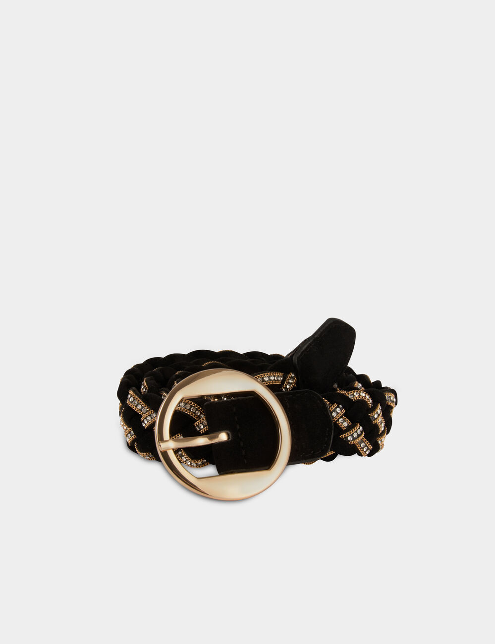 Wide suede belt black women