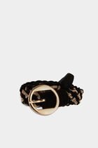 Wide suede belt black women