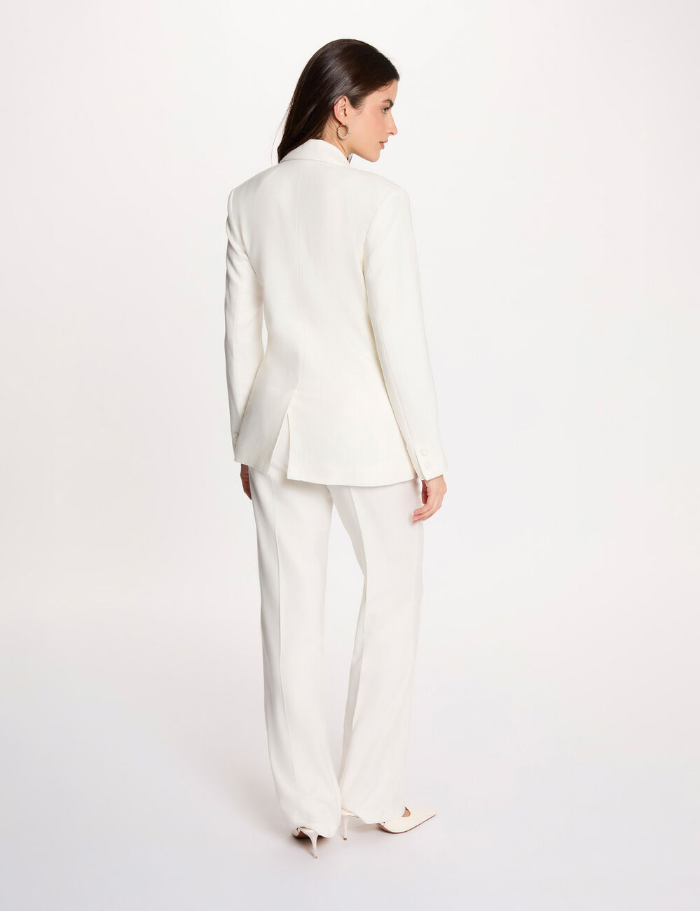 Pinstripe blazer jacket white women