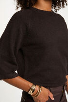 Jumper 3/4-length sleeves dark brown women