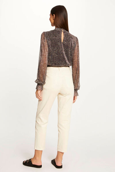 Long-sleeved t-shirt abstract print multico ladies'