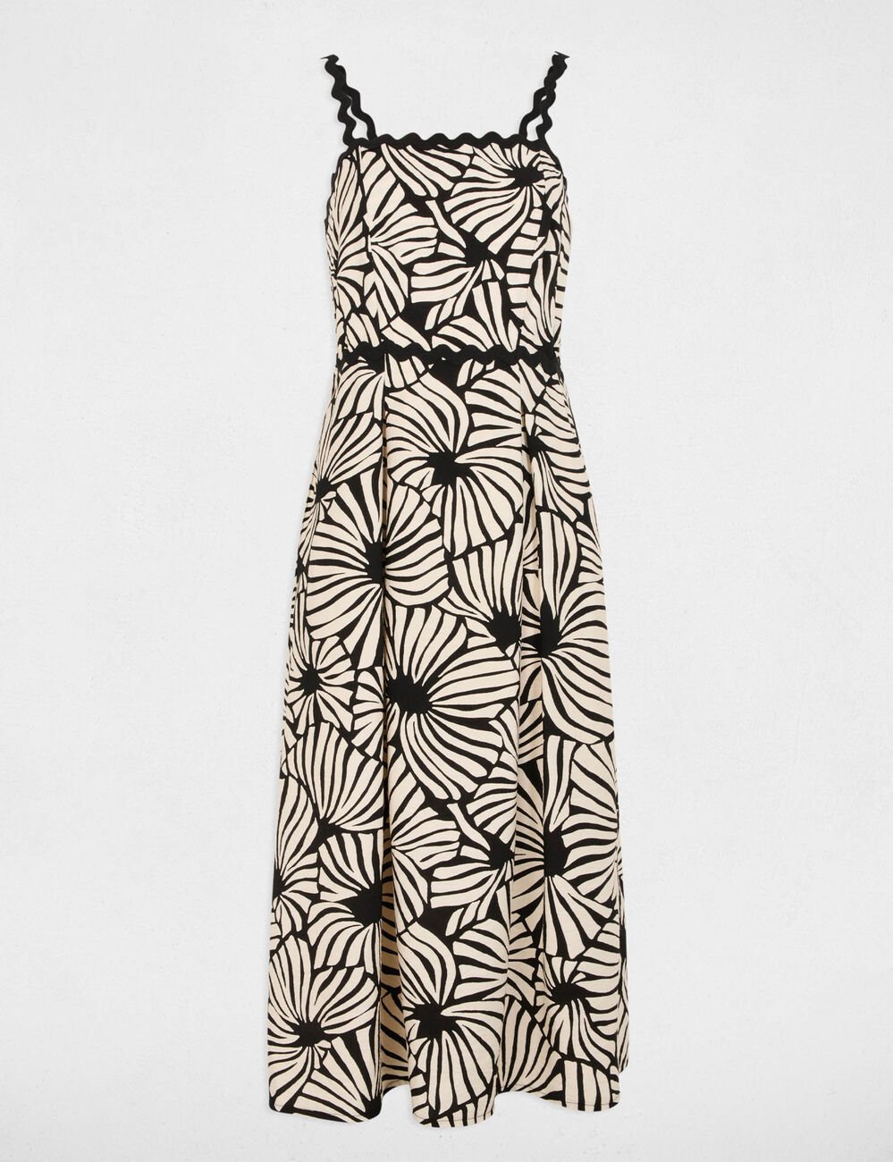 Robe midi droite imprim�e multicolore femme