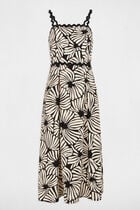 Robe midi droite imprim�e multicolore femme