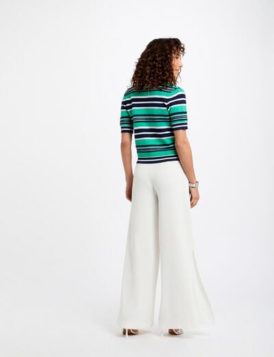 Striped jumper short-sleeves multicolor women