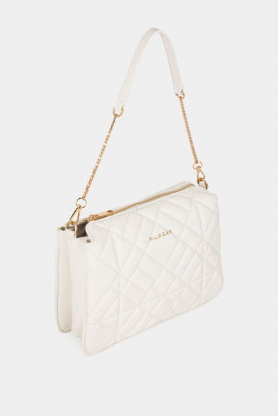 Quilted shoulder bag white ladies'
