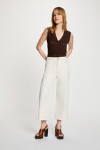 Fitted V-neck sweater dark brown women