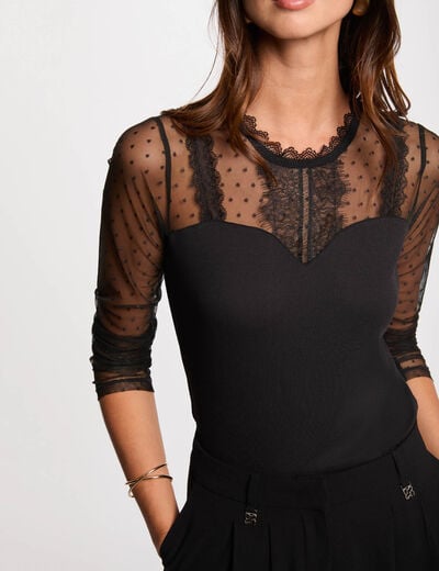 Long sleeve T-shirt black women