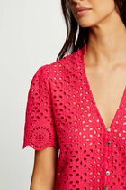 Shirt with English embroidery raspberry women