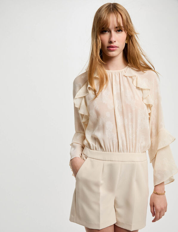 playsuit with ruffles cream women Playsuit with ruffles cream women