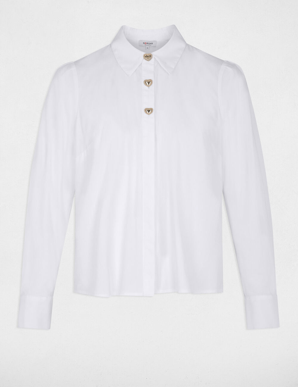 Straight shirt with notched collar white women