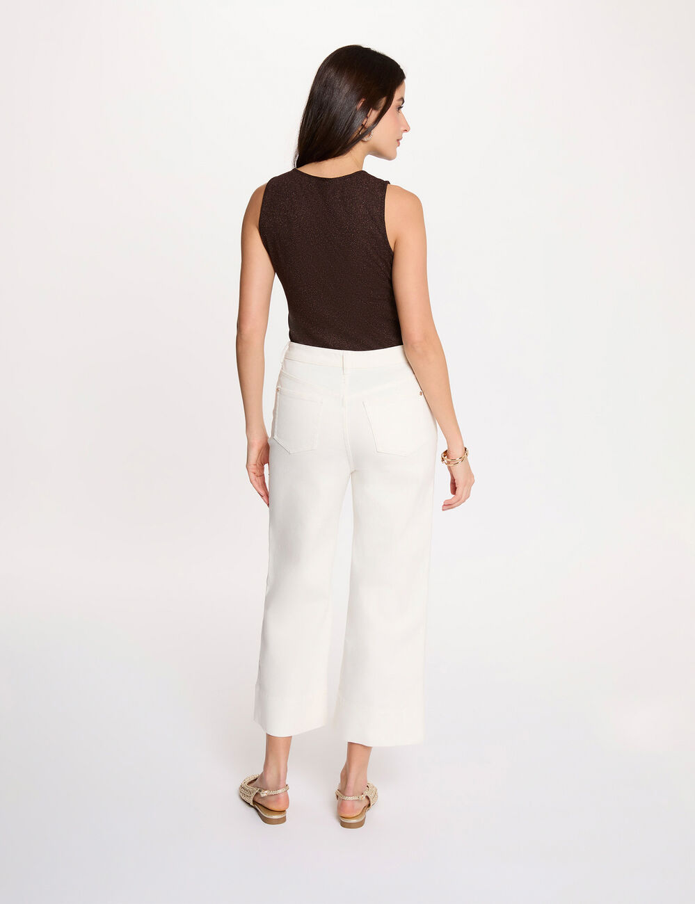 Sleeveless vest top dark brown women