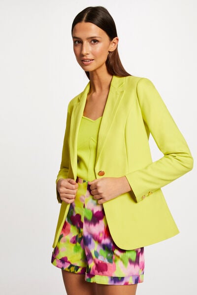 Waisted jacket with notched lapel collar aniseed ladies'