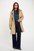 Long parka with high neck beige women