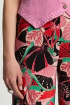 Pantalon large imprimé multicolore femme
