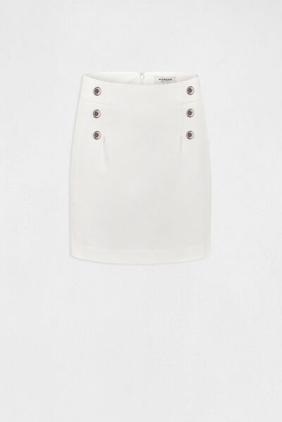 Straight skirt with buttons ecru ladies'