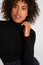 Long-sleeved jumper with pleated details black women